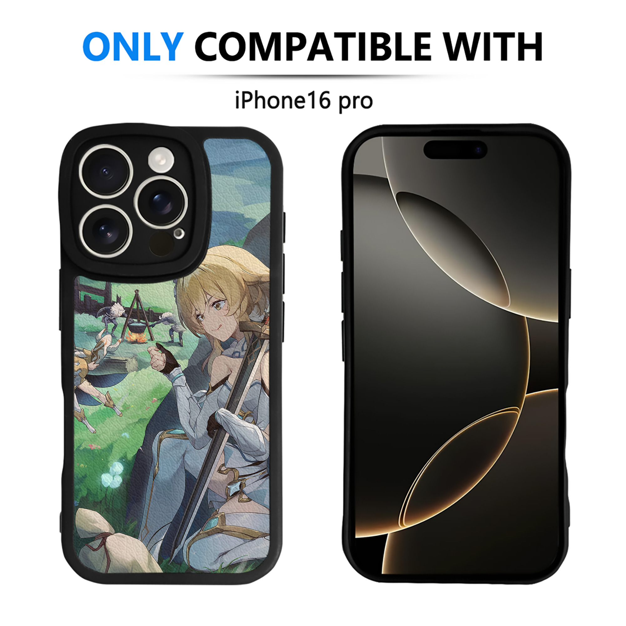 げんし神 genshin 【iPhone 16シリーズ対応】シリコンスマホケース（レザー調） 材質：シリコン